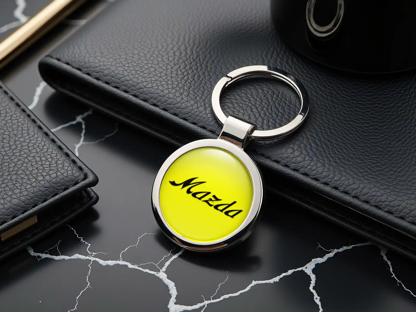 Mazda Llavero Brillante Anillo Metal Elegante